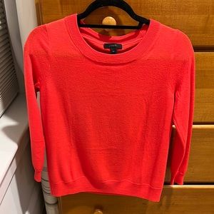 J Crew orange merino wool light weight sweater size XS
